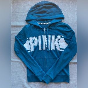Victoria secret zip up, blue, hood, two front pockets